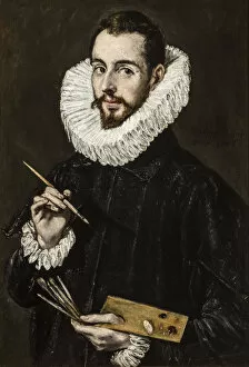Sevilla Gallery: Portrait of Jorge Manuel Theotokopoulos (1578-1631), c.1600-1605. Creator: El Greco