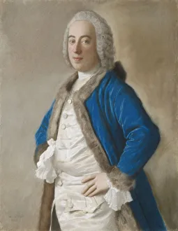 Pastel On Parchment Prints: Portrait of Joseph Bouer, 1746