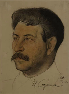 Portrait of Joseph Stalin (1879-1953), 1922. Artist: Andreev, Nikolai Andreevich (1873-1932)