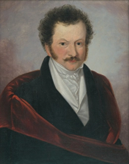 Portrait of Jozef Ellinger, 1826. Creator: Jozsef Peschky