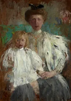 Activism Prints: Portrait of Julia Puget nee Kwilecka with Her Son Jacek, c1907. Creator: Olga Boznanska