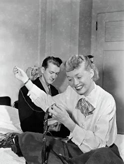 Cooper Bob Prints: Portrait of June Christy and Bob Cooper, 1947 or 1948. Creator: William Paul Gottlieb