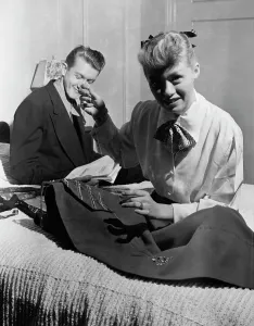 Portrait of June Christy and Bob Cooper, 1947 or 1948. Creator: William Paul Gottlieb