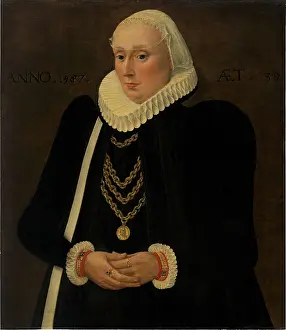 Sadness Prints: Portrait of Justina von Holzhausen, 1587. Creator: Unknown