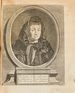 Midwife Prints: Portrait of Justine Siegemund (1636-1705). Creator: Anonymous ()