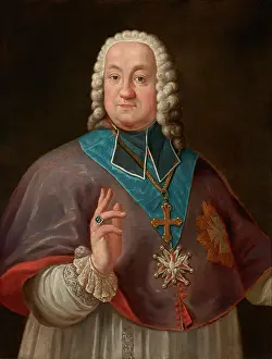 Surplice Prints: Portrait of Kajetan Ignacy Soltyk (1715-1788), Bishop of Krakow Creator: Unknown