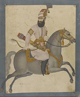 Portrait of Karim Khan Zand on horseback