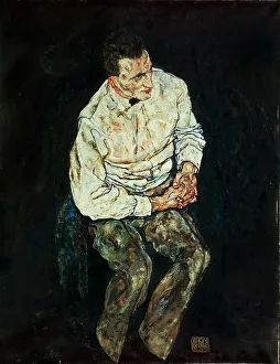 Schiele Prints: Portrait of Karl Grünwald, 1917. Creator: Schiele, Egon (1890-1918)