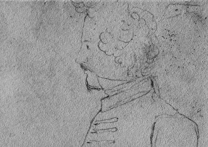Pencil On Paper Prints: Portrait of Karl Marx (1818-1883) as a student in Bonn, ca 1836