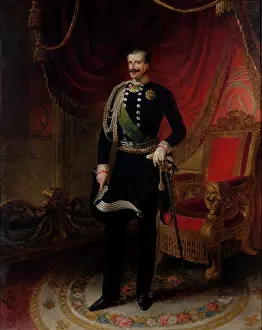 Portrait of King Charles Albert of Sardinia (1798-1849), 1848. Creator: Capisani, Angelo (1808-1870)