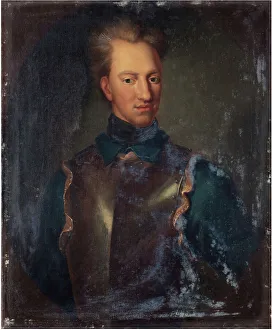 Portrait of the King Charles XII of Sweden (1682-1718). Artist: Krafft, David, von (1655-1724) Portrait of the King Charles XII of Sweden (1682-1718). Artist: Krafft, David, von (1655-1724)