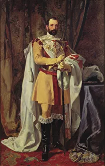 Hackert Prints: Portrait of the King Charles XV of Sweden (1826-1872), 1861