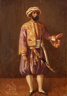 Turkish Costume Prints: Portrait of the King Charles XV of Sweden in Turkish Dress