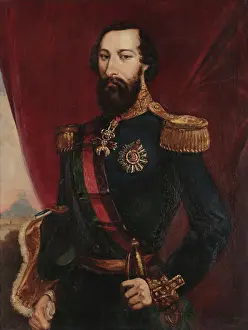 Portrait of King Ferdinand II of Portugal (1816-1885), c1856. Creator: Bordalo Pinheiro, Manuel Maria (1815-1880)