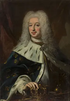 Frederick I Of Sweden Prints: Portrait of King Frederick I of Sweden (1676-1751), 1720s. Creator: Anonymous