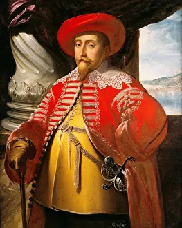 Skokloster Castle Prints: Portrait of the King Gustav II Adolf of Sweden (1594-1632), 1631-1632. Creator: Merian