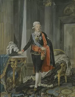 Gouache On Paper Gallery: Portrait of King Gustav III of Sweden (1746-1792), 1792