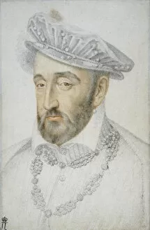 Black Chalk And Sanguine On Paper Gallery: Portrait of King Henry II of France