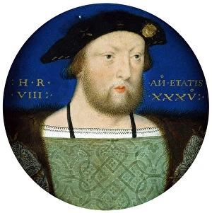 Images Dated 30th October 2013: Portrait of King Henry VIII of England, c. 1525. Artist: Horenbout (Hornebolte)