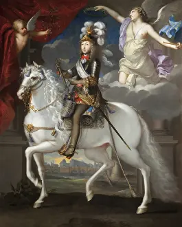 World History Prints: Portrait of the King Louis XIV (1638-1715), c1653. Creator: Nocret, Jean (1615-1672)