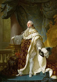 Portrait of the King Louis XVI (1754-1793) in his Coronation Robes, 1779. Artist: Callet, Antoine-Francois (1741?1823)