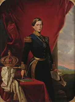 Portrait of King Pedro V of Portugal (1837-1861). Creator: Bordalo Pinheiro, Manuel Maria (1815-1880)