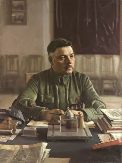 Brodsky Prints: Portrait of Kliment Voroshilov (1881-1969) in his Office