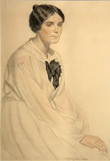 Kustodiev Prints: Portrait of Ksenia Nikolayevna Semenova (Skalova)