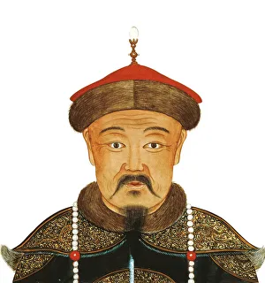 Pigment Painting On Paper Prints: Portrait of Kublai Khan (1215-1294), 13th century. Artist: Anonymous