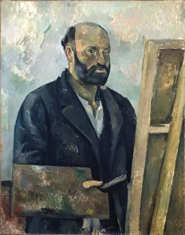 Zurich Prints: Portrait de l artiste a la palette, c. 1890. Creator: Cezanne, Paul (1839-1906)