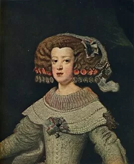 Diego Velazquez Gallery: Portrait De La Reine Marie-Anne, (Mariana of Austria), 1652, (1910). Artist: Diego Velasquez