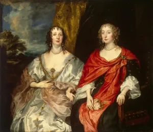 Dyke Sir Anthony Van Prints: Portrait of Ladies-in-Waiting to Queen Henrietta Maria, 1630. Creator: Anthony van Dyck