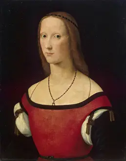 Tempera On Canvas Prints: Portrait of a Lady, 1500. Creator: Lorenzo Costa