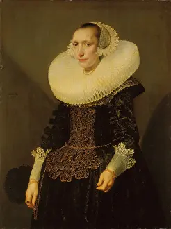 Chain Prints: Portrait of a Lady, 1632. Creator: Michiel van Miereveld?;Jan Daemen Cool circle?