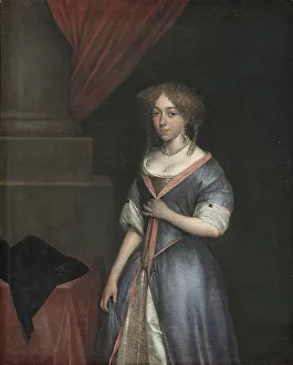 Pearl Earrings Prints: Portrait of a Lady, 1677-1681. Creator: Gerard ter Borch