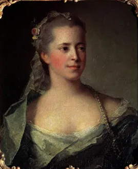 Nattier Prints: Portrait of a Lady, 1757. Artist: Jean-Marc Nattier