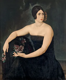 Ubaldo 1889 1942 Prints: Portrait of a Lady, 1924. Creator: Oppi, Ubaldo (1889-1942)