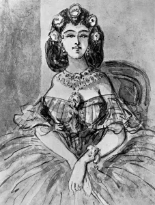 Paul George Prints: Portrait of a Lady, 19th century, (1930). Artist: Constantin Guys