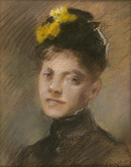 Kindness Prints: Portrait of a lady in black, 1870-1890. Creator: Bruno Piglhein