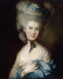 Gainsborough Prints: Portrait of a Lady in Blue, 1780. Creator: Thomas Gainsborough