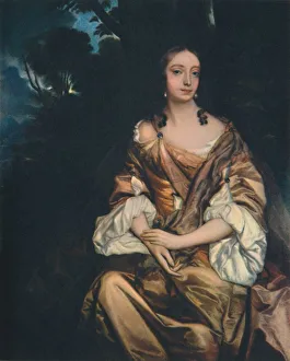 Satin Prints: Portrait of a Lady, c. 1660, (1948). Creator: Peter Lely