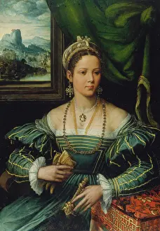 Neckline Prints: Portrait of a Lady, c1530-1540. Creator: Girolamo da Carpi?