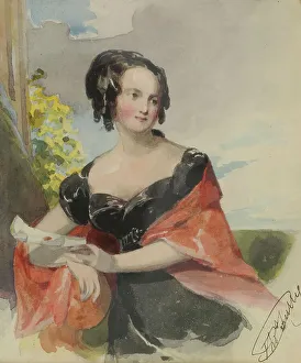 Sully Thomas Prints: Portrait of a Lady, c1830. Creator: Thomas Sully