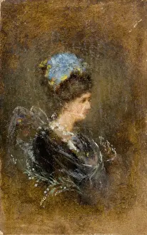 1890 Prints: Portrait of a Lady, c1890. Creator: Tadeusz Lubicz Rybkowski