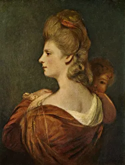 S L Bensusan Prints: Portrait of Lady and Child, c1780, (c1912)
