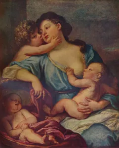 Bourdon Prints: Portrait of a Lady and Three Children, 17th century, (1907). Artist: Sebastien Bourdon