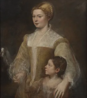 Portrait of a Lady and her Daughter, c. 1550. Creator: Titian (1488-1576) Portrait of a Lady and her Daughter, c. 1550. Creator: Titian (1488-1576)