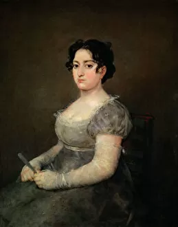 De 1746 1828 Collection: Portrait of a Lady with a Fan, 1806-1807. Creator: Goya, Francisco, de (1746-1828)