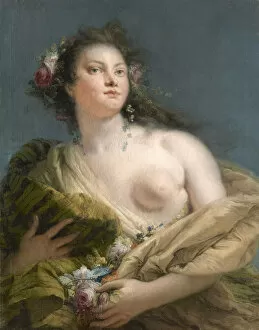 Ca 1760 Gallery: Portrait of a Lady as Flora, ca 1760. Creator: Tiepolo, Giambattista (1696-1770)