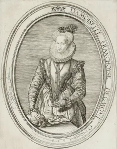 Henry Goltzius Prints: Portrait of Lady Françoise van Egmond, 1580. Creator: Hendrik Goltzius